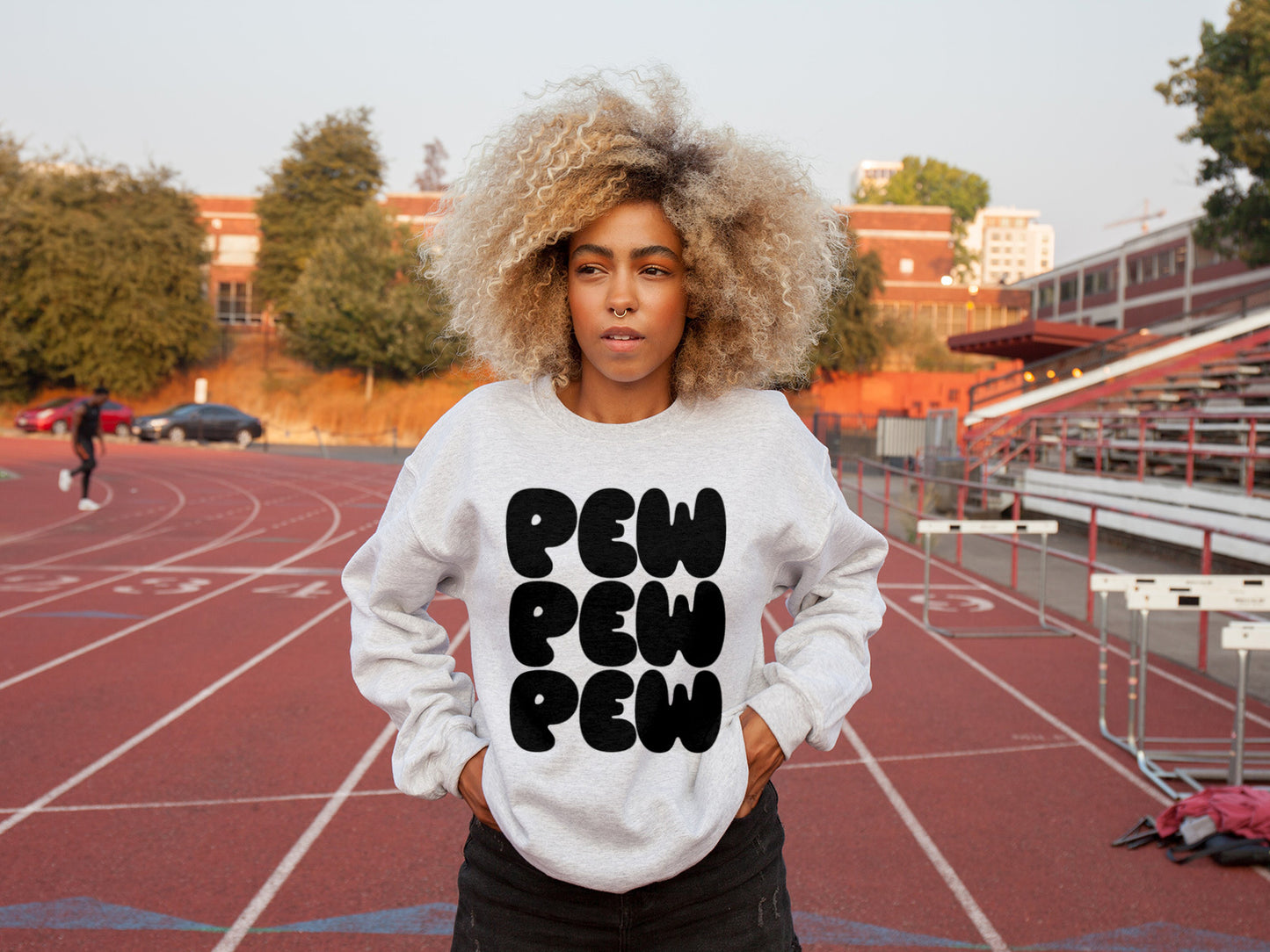 PEW Crewneck In "Grey Heather"